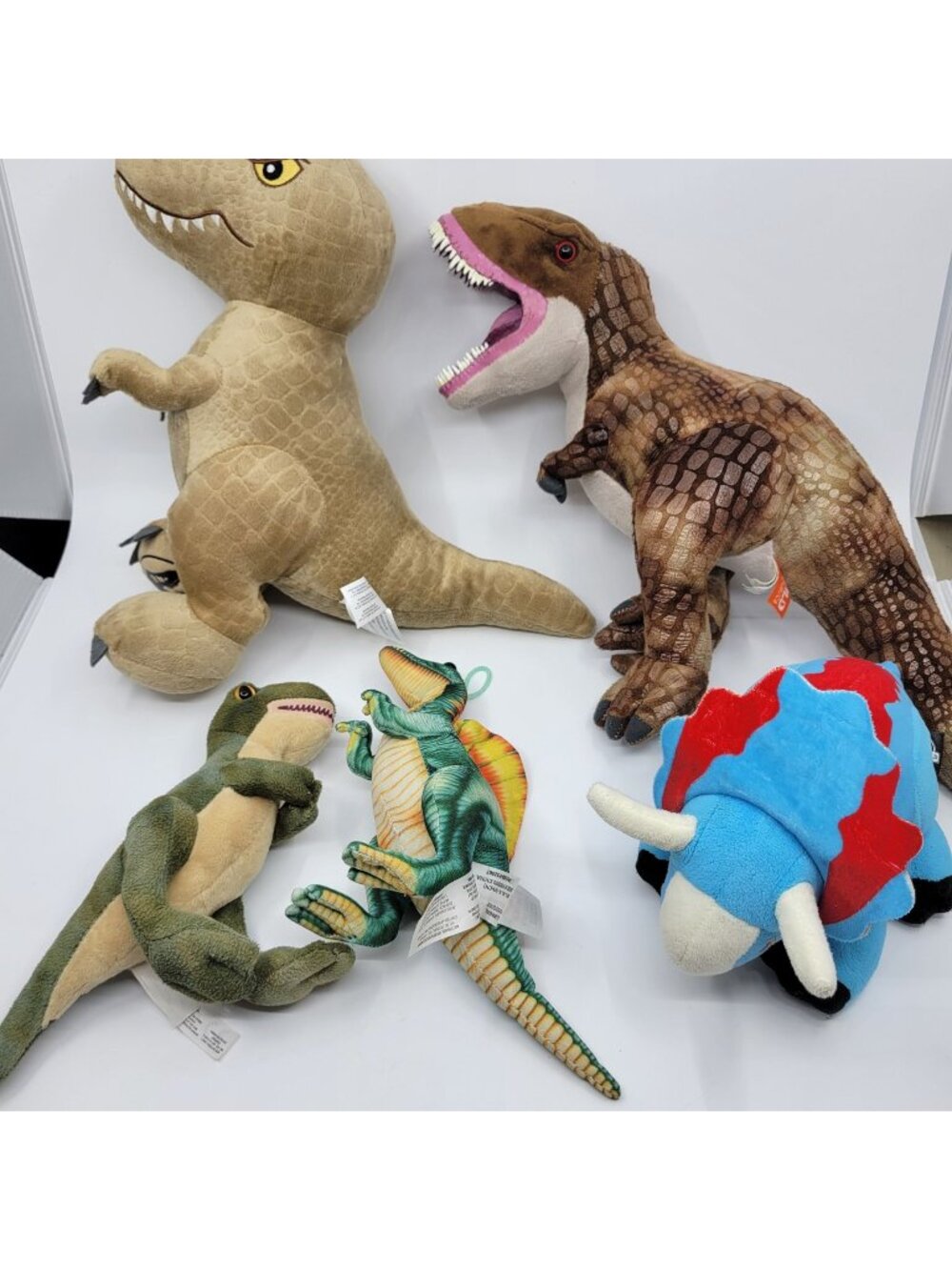 Dinosaur Plush Lot - T-REX, Velociraptor, Triceratops - Jurassic World, Wild Rep